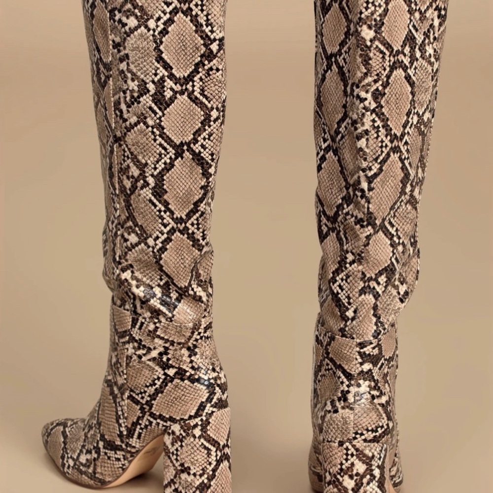 Tan Snake Print Boot 6.5 Brand New - Picture 2 of 4